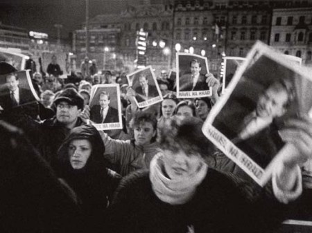 Czech protesters, 1989