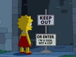 Lisa Simpson keep out&nbsp;sign