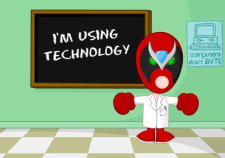 Strongbad using technology